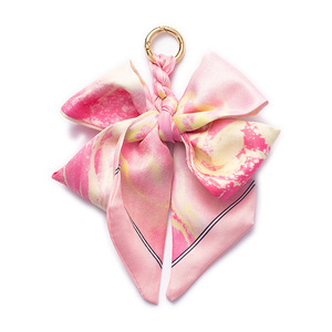 Charm per Borse, Piccolo Portachiavi a Fiocco, Ciondolo Intrecciato Vintage di Alta Qualità, Decorazione per Zaini, Motivo Floreale in Poliestere Resistente - Product Image 5