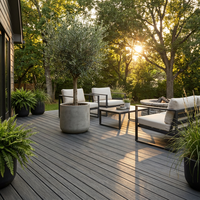 Revêtement de terrasse WPC extérieur traditionnel 3D gaufré, imperméable, antidérapant et écologique |   Bois massif composite plastique personnalisable