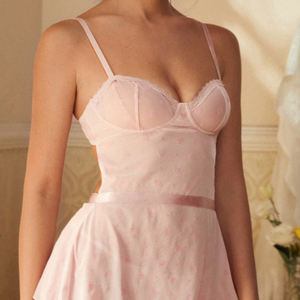 Ladymate ODM/OEM Vestido <span class=keywords><strong>De</strong></span> Peluche camisón <span class=keywords><strong>De</strong></span> <span class=keywords><strong>Seda</strong></span> transparente Lenceria Sexy Mujer estampado aleatorio malla con aros conjuntos <span class=keywords><strong>De</strong></span> Lencería - Product Image 2