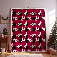 Couverture de Noël éco-responsable 100 % polyester, double couche, chaude et sûre, utilisable en toutes saisons, cadeau de fêtes, promotion supermarché