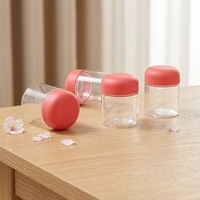 Vente en gros de pots en plastique PET demi-arche de 2OZ, 3OZ, 4OZ, 5OZ, 6OZ avec bouchon à vis coloré résistant aux enfants pour l'emballage des produits de soin de la peau