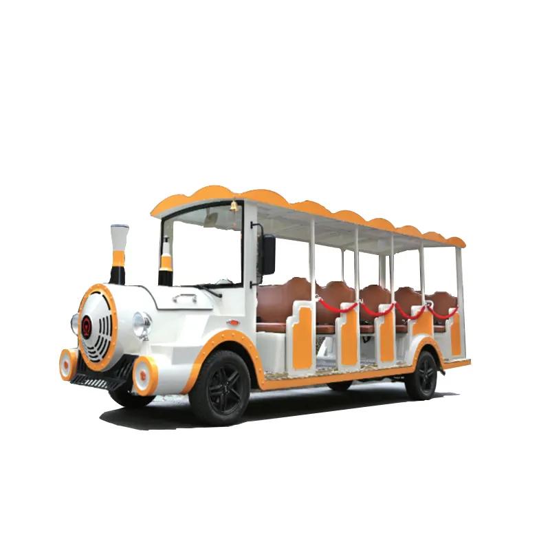 New design high-quality customized 14-seater locomotive sightseeing bus Sightseeing Tourist Trackless Train For Amusement Park