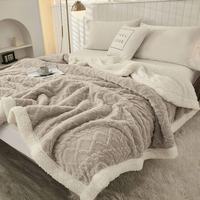 Couverture tissée en molleton de flanelle Jacquard taille personnalisée couleur 2 PLY Sherpa couverture jetable pour la literie