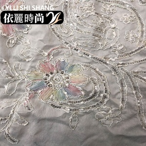 Vestido largo de mezclilla con tela brocada de cuerda bordada con cuentas tejidas, de moda, de lujo ligero, con estampado floral, accesorios <span class=keywords><strong>para</strong></span> niñas medianas - Product Image 2