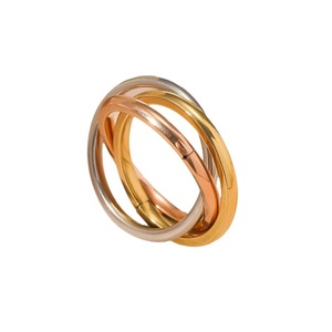 European and American cross-border minimalist style three-color three-<b>ring</b> <b>ring</b>, simple, fashionable, versatile, couple style, - Product Image 5