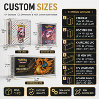 Étui de présentation en acrylique personnalisé + Collection Ultra-Premium Charizard 151 + Résistant aux UV