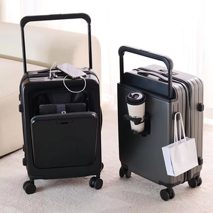 Valise à main personnalisée de 20 pouces ouverture à l'avant bagage en cabine pour ordinateur portable valise de voyage unisexe à large tige de traction sac à roulettes PC 20 pouces - Product Image 1