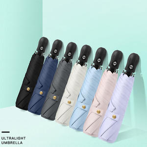 Paraguas Plegable de Cinco Pliegues, Ligero y Compacto, de Tela Negra con Recubrimiento UV, Protección Solar y contra la Lluvia, Regalos Promocionales, Apertura Automática, Impresión Personalizada, para Viajes - Product Image 1