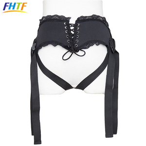 Lace Bondage Strapon <strong>Dildo</strong> <strong>Pants</strong> With O-ring Adjustable Corset Style Harness Lesbian Sex Toy - Product Image 4
