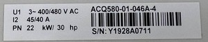 ACQ580-01-046A-4 22kW V2.09.03 ตัวแปลงความถี่ PLC - Product Image 2