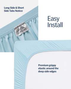 REST-IFS01K REST Evercool <span class=keywords><strong>King</strong></span> <span class=keywords><strong>Size</strong></span> Hellblau Spann betttuch 15 \ "<span class=keywords><strong>Deep</strong></span> Ionic Selbst reinigende Silber garns chutz matratze - Product Image 4