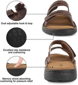 TIESTRA Sabot da Uomo in Pelle con Chiusura a Strappo Pantofole con Suola in Gomma Antiscivolo <span class=keywords><strong>Sandali</strong></span> Estivi Morbidi per <span class=keywords><strong>Mare</strong></span> Spiaggia e Attività all'Aperto - Product Image 3