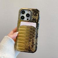 Vente en gros pour Iphone Python Card Holder Étui de téléphone de luxe en cuir PU