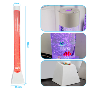 Tubo Luminoso a Bolle d'Acqua LED 5FT 6FT, Esperienza Sensoriale Rilassante, Lampada con Cambio Colore, Tubi Luminosi Interattivi a Bolle con Pesci - Product Image 3