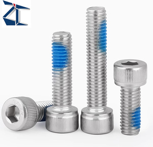 Tùy chỉnh thép chìm phẳng Pan đầu threadlock vít <span class=keywords><strong>Bolt</strong></span> chống nới lỏng màu xanh Nylon vá khóa chủ đề nylok vít - Product Image 1