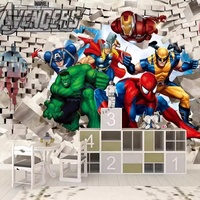 Papier peint mural personnalisé Avenger Nion Hulk Spiderman 3D Stéréo Mural