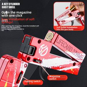 Pistola de Juguete Life Card de Metal Plegable con Balas Suaves, Modelo de Disparo para Niño de Alta Calidad, Varios Colores - Product Image 3