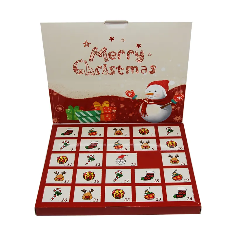 Custom Kartonnen Doos Muur Rip Off 24 Deuren Kerst Advent Kalender Kids Lege Voor Fidget Speelgoed Puzzel Lage Moq