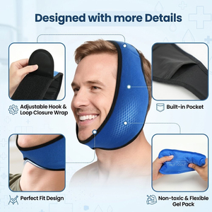Compresse de glace personnalisée pour les dents de sagesse avec 4 packs de gel réutilisables chaud/froid pour la mâchoire, le cou, la tête et la chirurgie faciale - Product Image 5