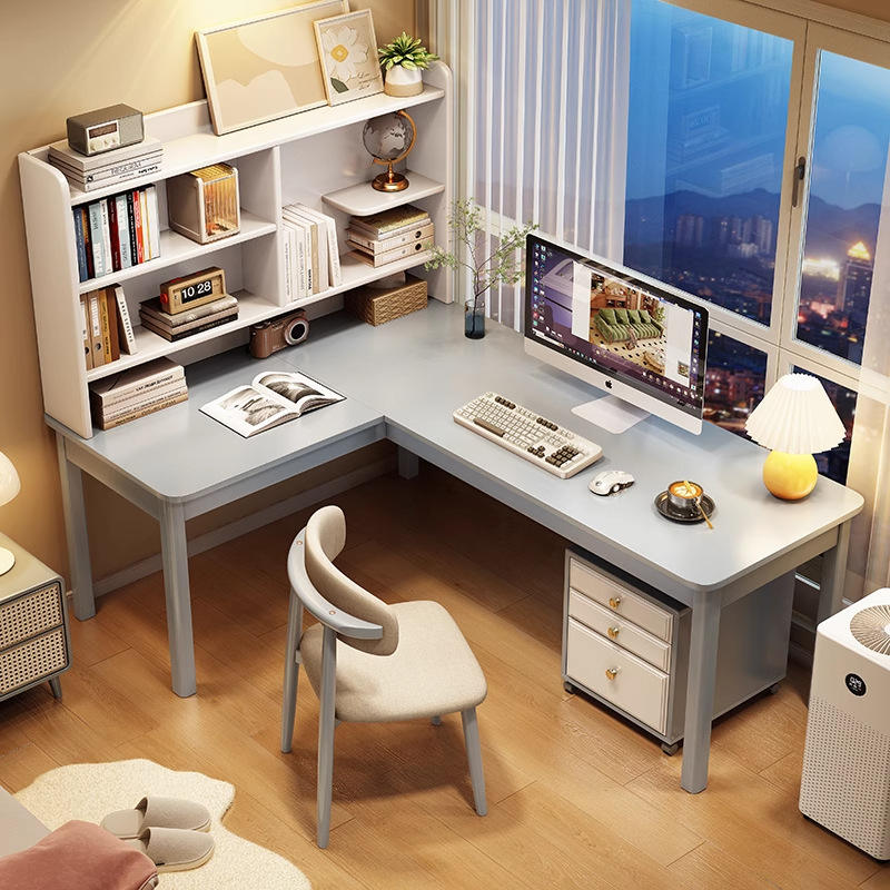 Cr7128 # ตู้โต๊ะเดี่ยวสีเทา (ไม่มีเก้าอี้)