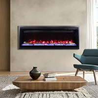 Cheminée électrique en acier haut de gamme à télécommande, 13 couleurs, pour montage encastré mural décoratif, vente en gros d'usine OEM ODM
