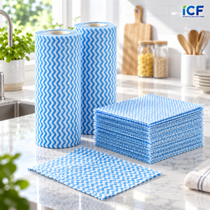 Nuevo Rollo <span class=keywords><strong>de</strong></span> Limpieza <span class=keywords><strong>de</strong></span> Microfibra Ecológico Desechable, Paño <span class=keywords><strong>de</strong></span> Cocina No Tejido con Logotipo Impreso, Paños Secos para Lavar Platos - Product Image 3