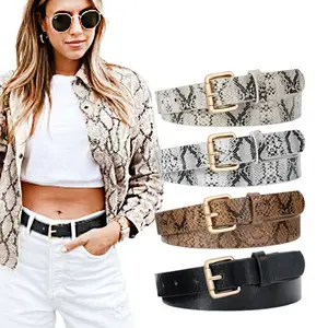 Hot PU Leather Belt Woman Chic Fashion Snake Skin Print Sexy Jeans Designer Fancy Fashion Belt