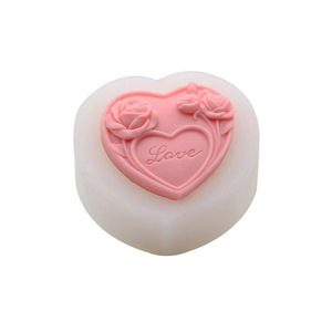 <span class=keywords><strong>Moule</strong></span> à savon en silicone écologique en forme de cœur avec lettres « Love Forever » et motif de rose, facile à démouler, rose - Product Image 6