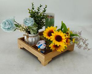 Vassoio <span class=keywords><strong>di</strong></span> frutta in bambù con 4 scomparti per Snack e frutta secca, Snack frutta secca, vassoio <span class=keywords><strong>da</strong></span> portata con 4 gambe in piedi - Product Image 6