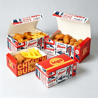 Boîte à repas en papier kraft biodégradable personnalisée, recyclable, impression mate, laminage, boîte à poulet frit avec logo