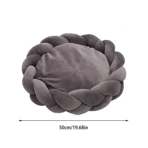 Großhandel Extra Weiches Warmes Rundes Nest-Haustierbett Sofa für Haustiere Komfortabel Waschbar Gewebtes Seil Gestricktes Plüsch PP-Faser-Füllung - Product Image 3