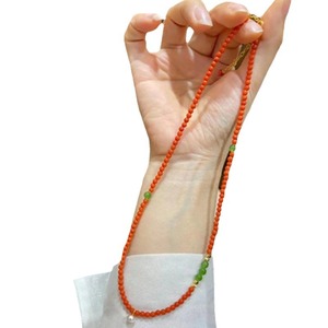 Collar de cuentas de ágata <span class=keywords><strong>roja</strong></span> natural del sur, estilo chino, de 3 mm, cadena para clavícula, color rojo caqui, elegante, blanqueador, Año Nuevo - Product Image 5