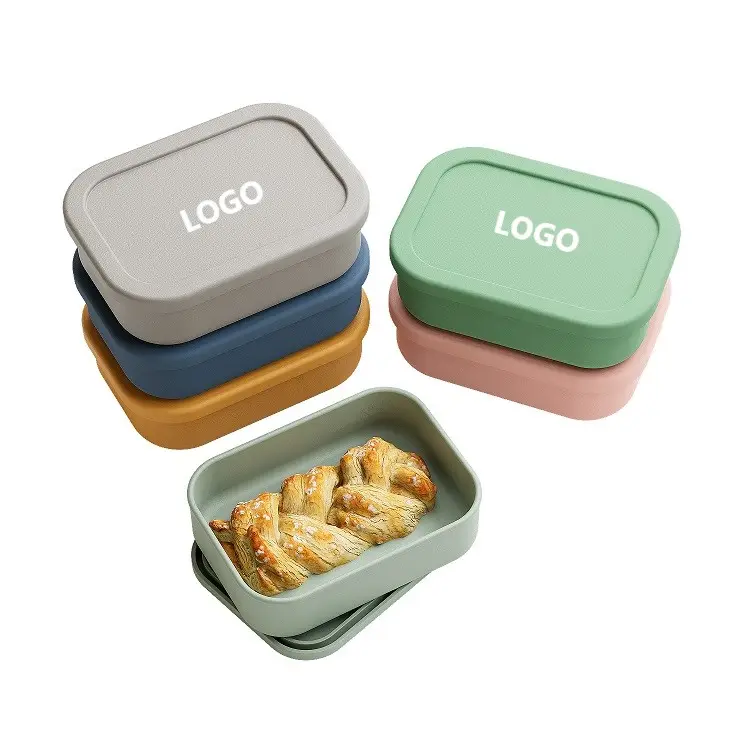 Eco Friendly Safe Reusable Silicon Children'S Sushi Sandwich Lunchbox Kids Silicone Food Storage Lunch Bento Box