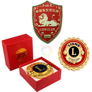 High Quality International Lions Club Car <strong>Badge</strong> 3d Metal <strong>Embossed</strong> Tpu <strong>Badges</strong> Metal <strong>Badge</strong> Printing for <strong>Custom</strong> - Product Image 4