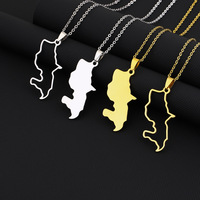 Carte Bijoux Acier Inoxydable Blanc Martinique Pendentif Collier