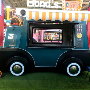Electric 4-Wheel Luxury Fashionable Food Truck Mobile Kitchen Vending Kiosk with Enclosed Cabin Double Sinks Serving <b>Window</b> - Product Image 1