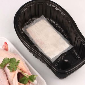 Tampon absorbant pour l'eau de cuisson de la viande, absorption sur 3 jours, qualité alimentaire et écologique, pour absorber l'excès d'humidité des aliments, blanc, noir, 1 carton - Product Image 3