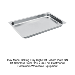ถาดอบสแตนเลส GN 1/1 32.5 × 26.5 × 4 ซม., 1133 กรัม, ฐานแบน อิน็อกซ์ อิน็อกซ์ มาเซล - Product Image 2