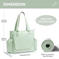 Sac de sport pour femme, sac de transport pour tapis de yoga, avec compartiment en maille respirante et poche étanche pour vêtements mouillés, idéal pour le Pilates, les voyages, la plage et l'entraînement