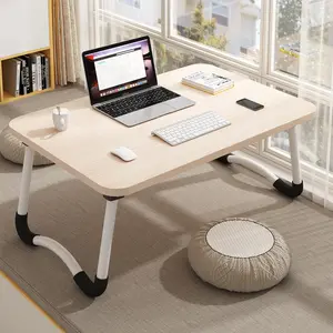 थोक सस्ते आधुनिक फोल्डेबल लैपटॉप स्टैंड पोर्टेबल लकड़ी का स्टडी डेस्क होम ऑफिस बेडरूम होटल और स्कूल आउटडोर उपयोग के लिए