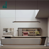 Bureau de direction contemporain haut de gamme en bois de pin avec rangement à tiroirs