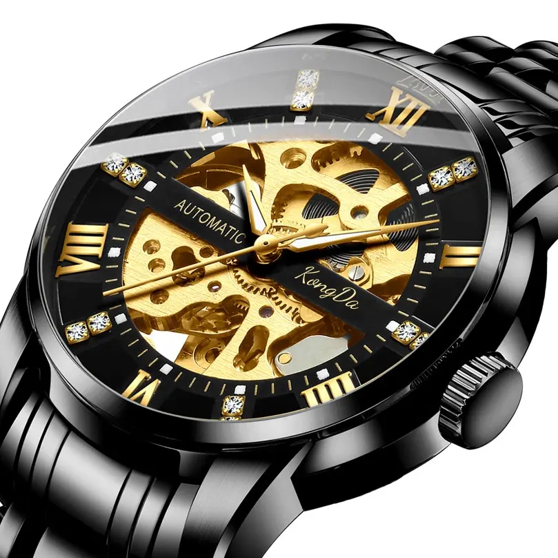 Cool skeleton dial designer watch men luxury brand automatic men's watches automatic mechanical luxury brand