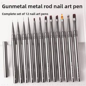 Set di Pennelli per Unghie con Manico in Metallo di Alta Qualità, Nuovo Stile 2026, Strumenti per Nail Art, Penna per Disegno e Pittura a Petalo - Product Image 2
