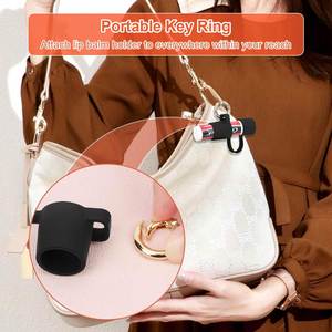 New Arrival Makeup Accessories Custom Logo Portable Silicone Chapstick Holder Keychain Sleeve Silicone Lip Balm Holder - Product Image 5
