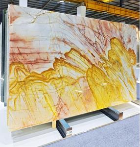 Vàng hồng Brazil quartzit slab sang trọng đá cẩm thạch tự nhiên cho nền tường nội thất - Product Image 3