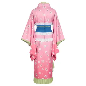 Disfraz de <span class=keywords><strong>Cosplay</strong></span> de Anime Demon Slayer, Kimono Rosa con Estampado Floral, Haori, Conjunto Completo de Halloween para Mujer Adulta, Vestido de Fiesta Temática de <span class=keywords><strong>Sakura</strong></span> de Poliéster - Product Image 4