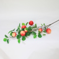 Branche de pomme rouge artificielle de 90 cm, tige de pomme artificielle avec feuilles vertes pour la décoration de la maison, du vase, des mariages, de Thanksgiving et de la ferme