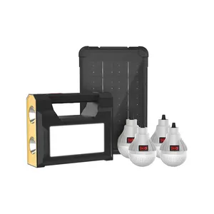 Prix de gros 15W Mini portable Camping Panneau d'urgence à usage domestique Éclairage Puissance Kits d'ampoules solaires Système