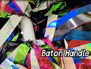 6 Inch Hỗn Hợp Hologratic Màu Đội Tùy Chỉnh Cổ Vũ Poms Poms Cổ Vũ Kim Loại Phụ Kiện Cổ Vũ Pompoms Với Baton Xử Lý - Product Image 5