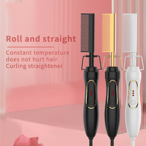 De hierro plano peine de vapor de cerámica <span class=keywords><strong>permanente</strong></span> cepillo alisado plancha de pelo - Product Image 2
